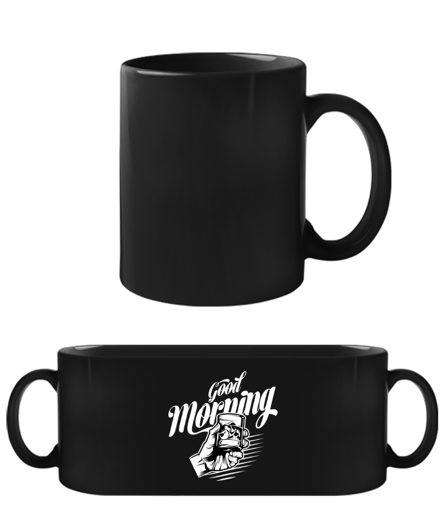 Good Morning - Tasse Noire - Noir - Devant