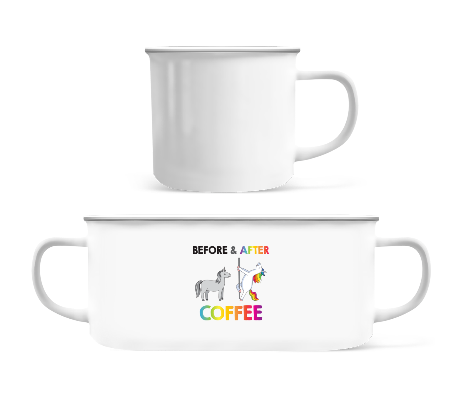 Befor After Coffee · Tasse Émaillée