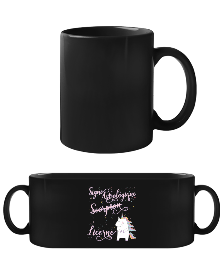 Signe Astrologique Licorne Scorpion · Tasse Noire