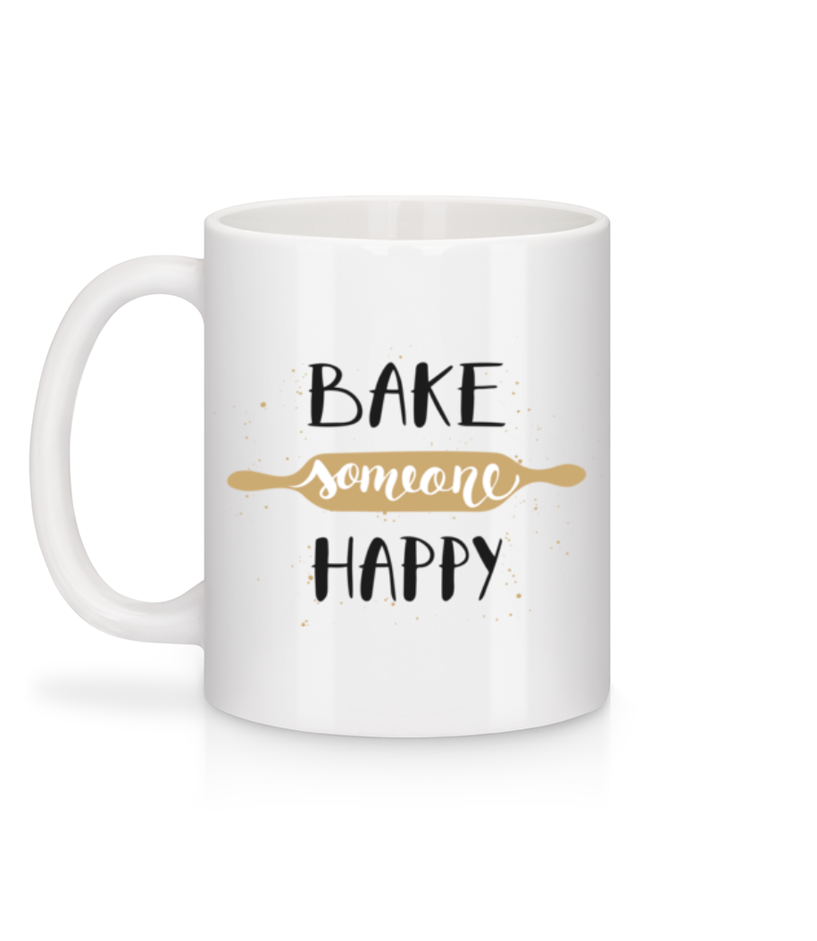 Bake Someone Happy - Mug en céramique blanc - Blanc - Derrière