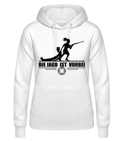 Die Jagd Ist Vorbei - Frauen Hoodie - Weiß - Vorne Die Jagd Ist Vorbei - Frauen Hoodie - Weiß - Vorne