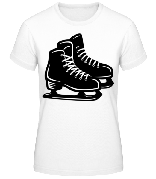 Patins à Glace - T-shirt standard Femme - Blanc - Devant