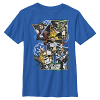Star Wars - The Clone Wars - Skupina Royal Flush - Kids T-Shirt - Royal blue - Front Star Wars - The Clone Wars - Skupina Royal Flush - Kids T-Shirt - Royal blue - Front