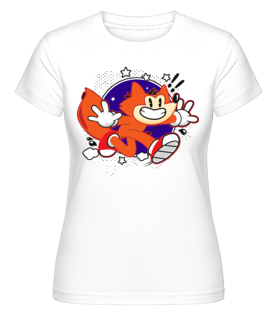 Aperçu: Renard Rétro -  T-shirt Shirtinator femme - Blanc - Devant