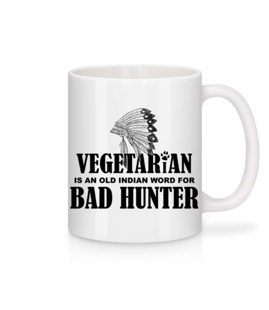 Aperçu: Vegetarian Bad Hunter - Mug en céramique blanc - Blanc - Devant
