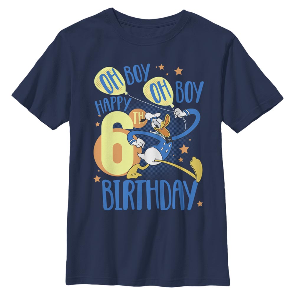 Disney Classics - Mickey Mouse - Donald Duck 6th Bday - Enfant T-shirt - Bleu marine - Devant