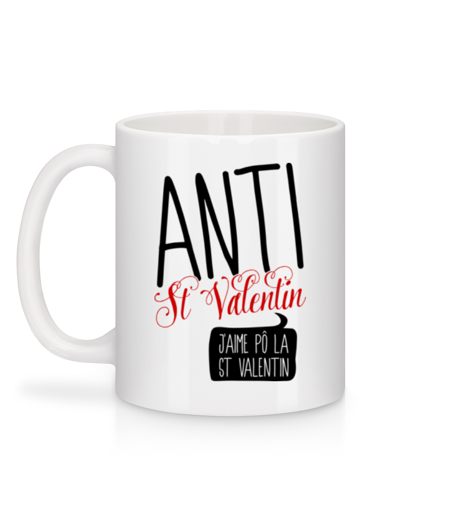 Aperçu: Anti St Valentin - Mug en céramique blanc - Blanc - Derrière