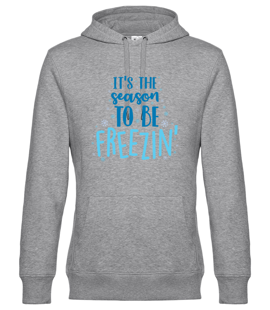 Aperçu: It Is The Season To Be Freezin - Sweat à capuche premium Unisexe - Gris chiné - Devant