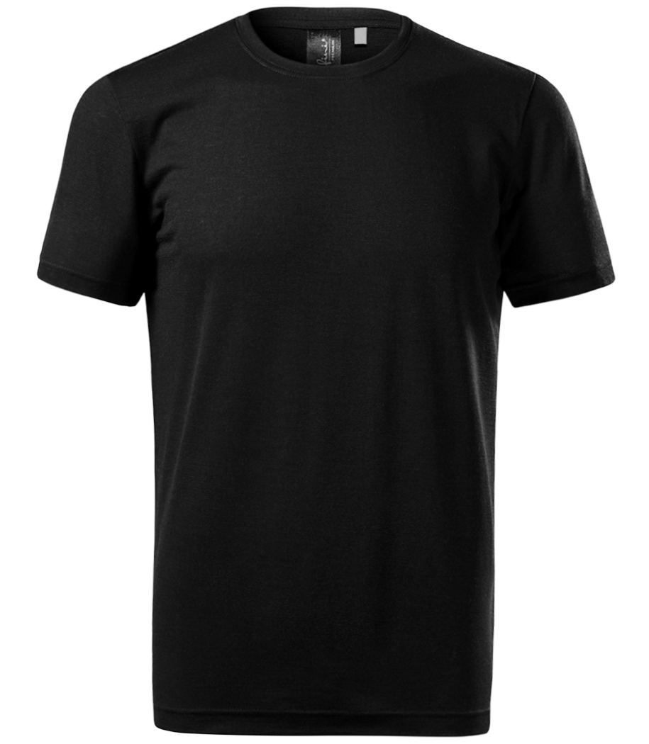 Aperçu: T-shirt mérinos Homme - Noir - Devant