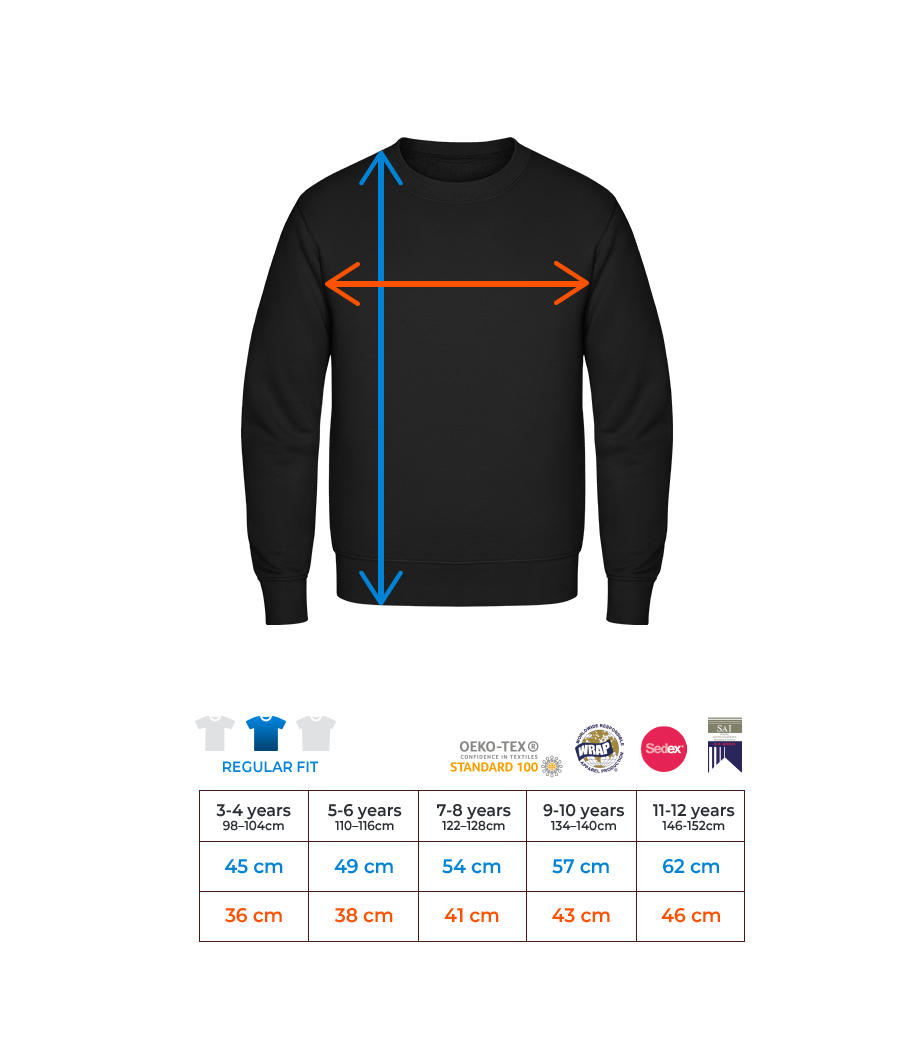 Aperçu: In The Magic Of Christmas - Kinder Pullover - Größentabelle