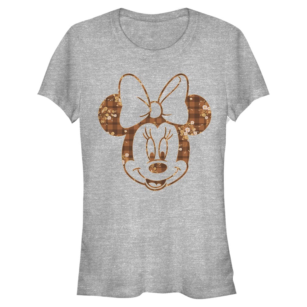 Disney - Mickey Mouse - Minnie Mouse Fall Floral Plaid - Femme T-shirt