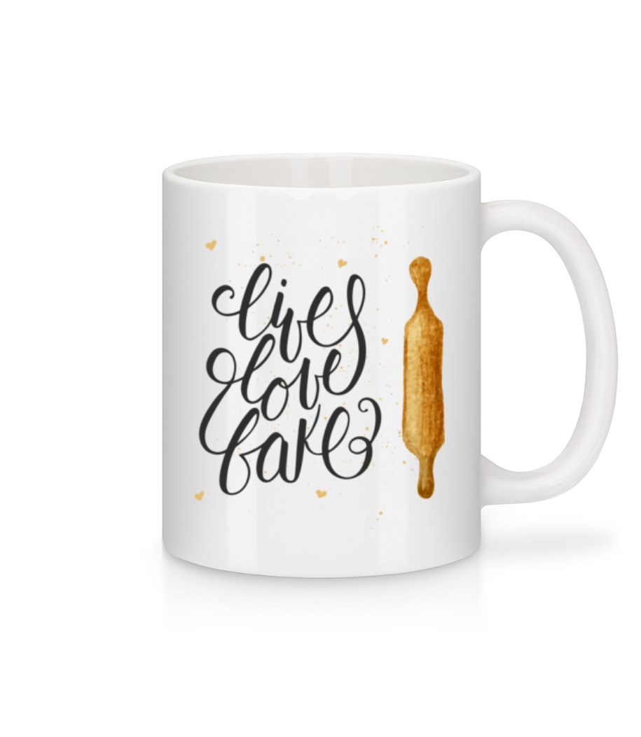 Live Love Bake · Mug en céramique blanc