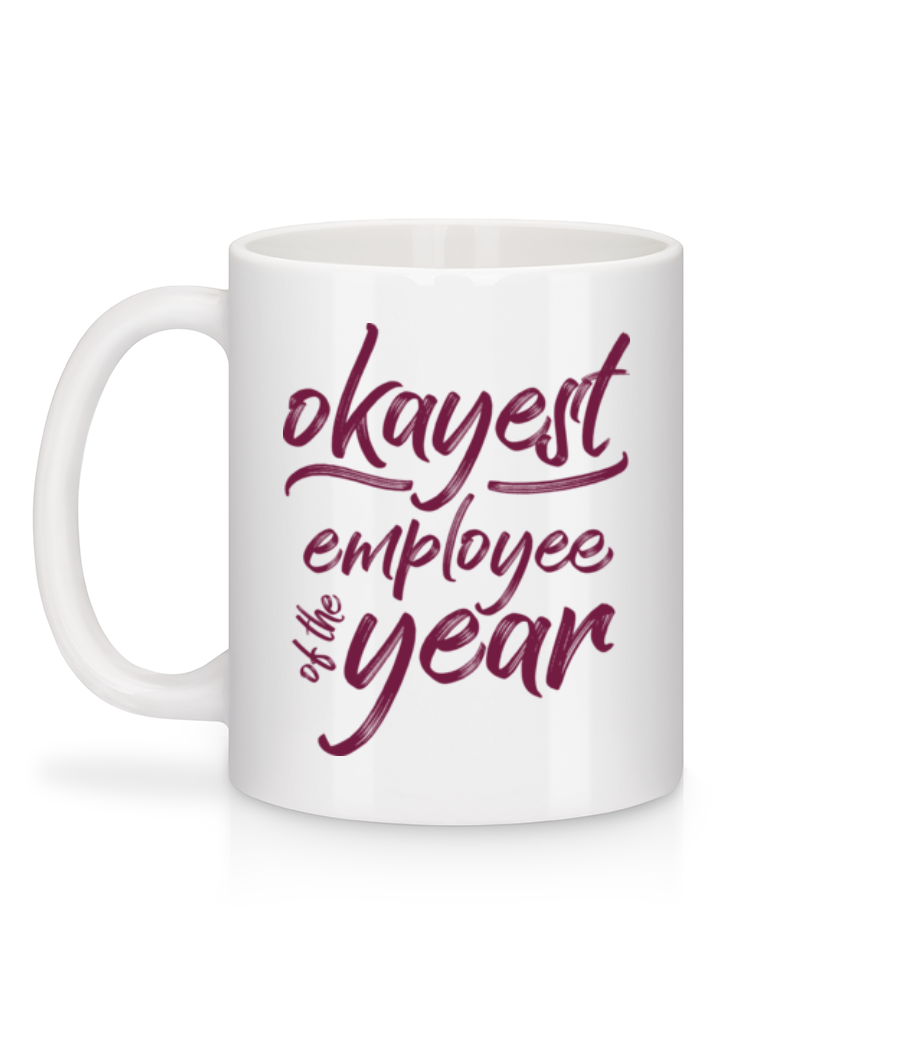 Okayest Employee - Mug en céramique blanc - Blanc - Derrière