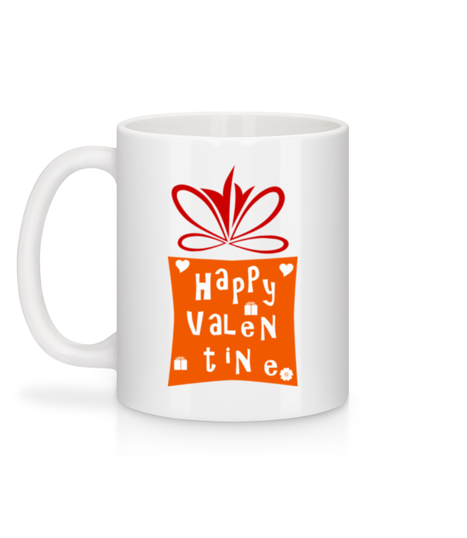 Happy Valentine - Mug en céramique blanc - Blanc - Derrière