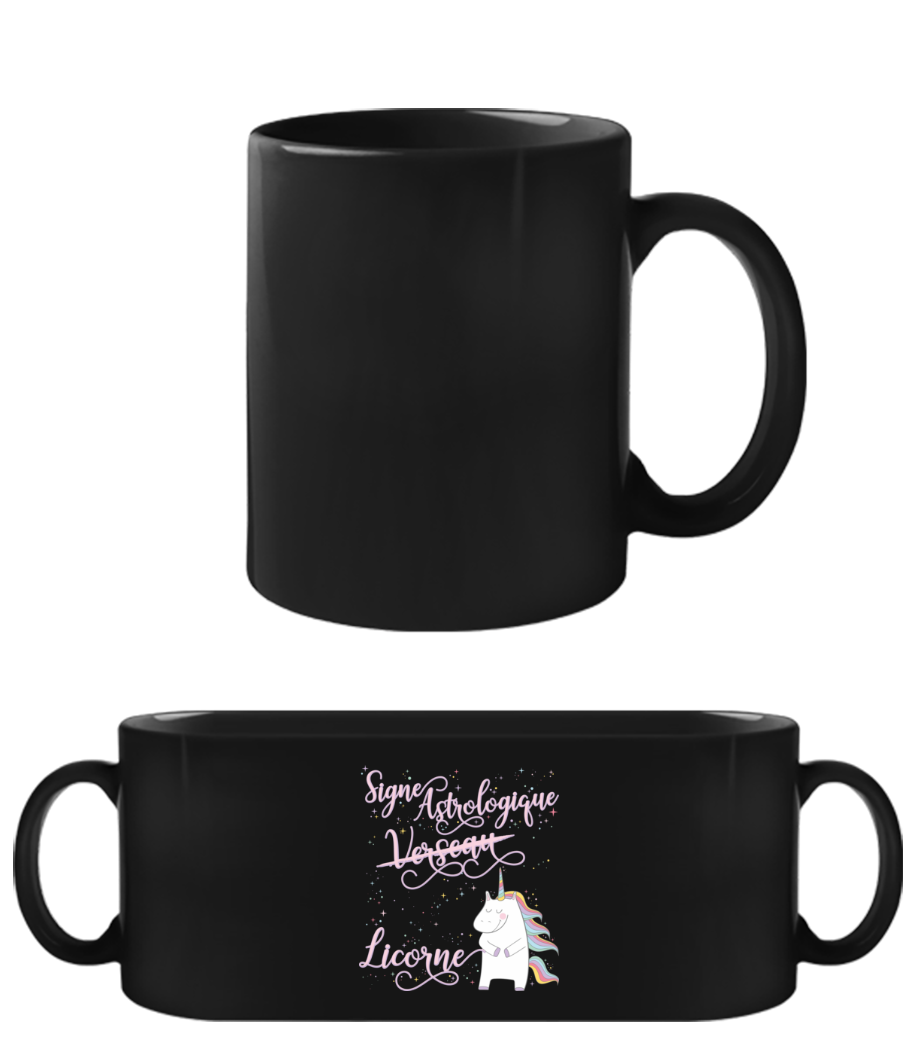 Signe Astrologique Licorne Verseau · Tasse Noire