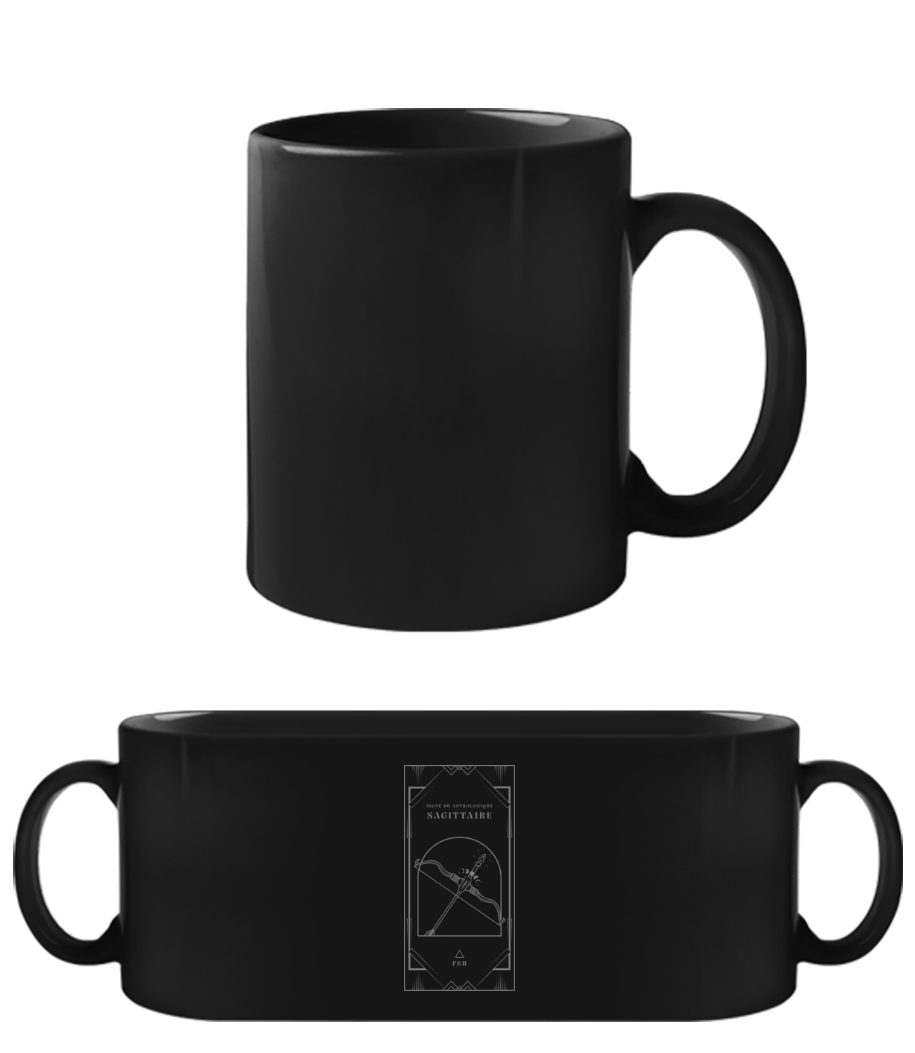 Art Déco Signe Astrologique Sagittaire · Tasse Noire