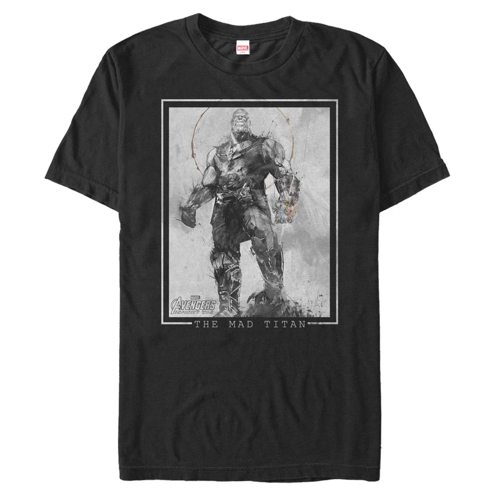 Aperçu: Marvel - Avengers Infinity War - Thanos Mad Titan - Homme T-shirt - Noir - Devant