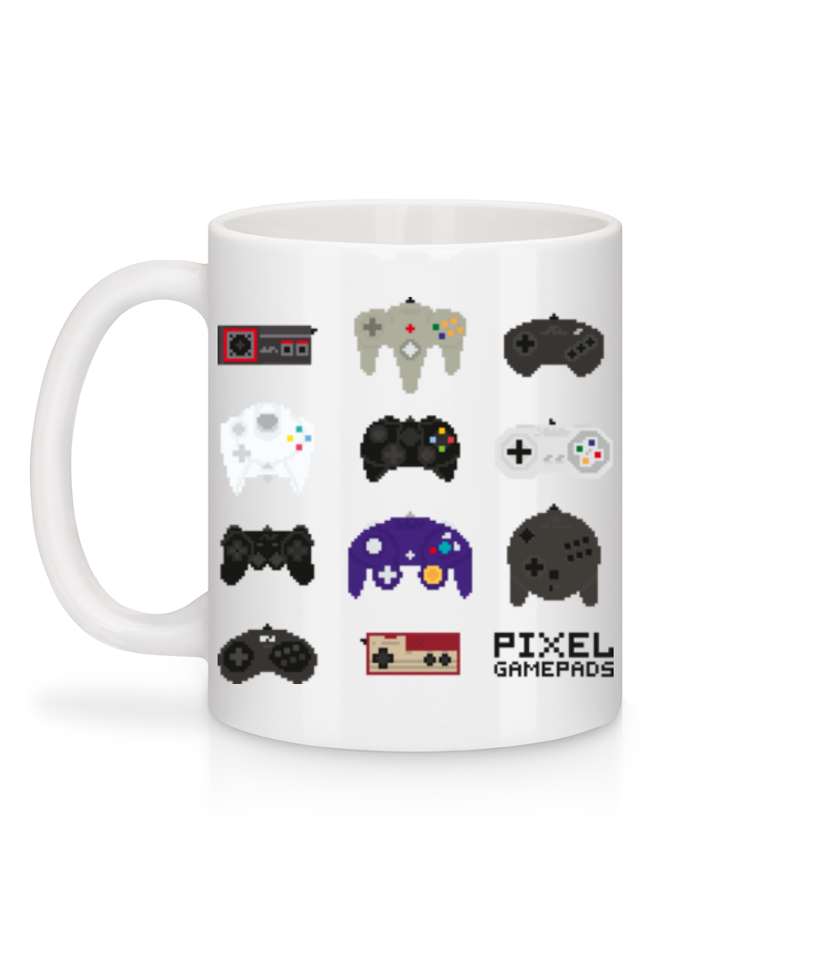 Console Contrôleur Pixel - Mug en céramique blanc - Blanc - Derrière