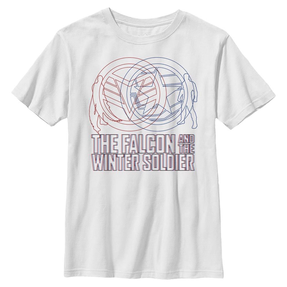 Marvel - Falcon et le soldat de l'hiver - Photo de groupe Red Blue Wireframe - Enfant T-shirt