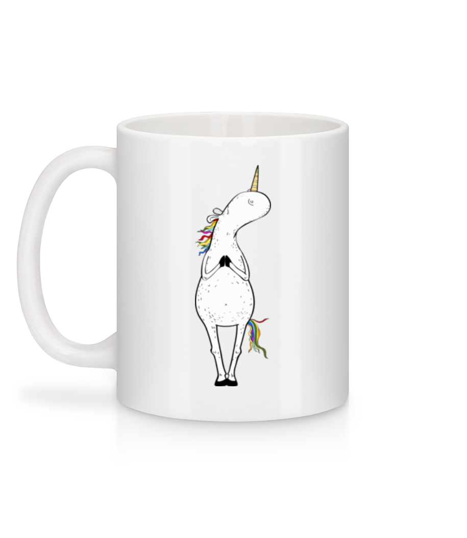 Yoga Licorne L'arbre - Mug en céramique blanc - Blanc - Derrière