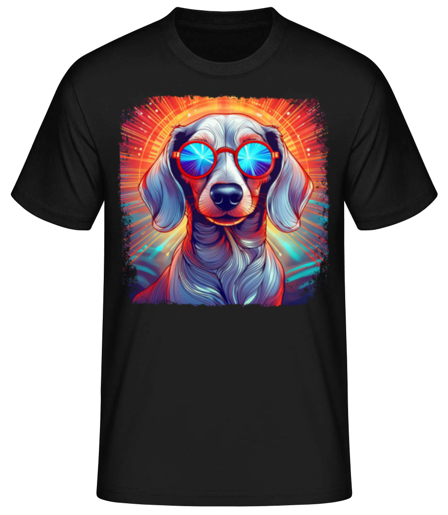 Teckel Look Hippie - T-shirt standard Homme - Noir - Devant