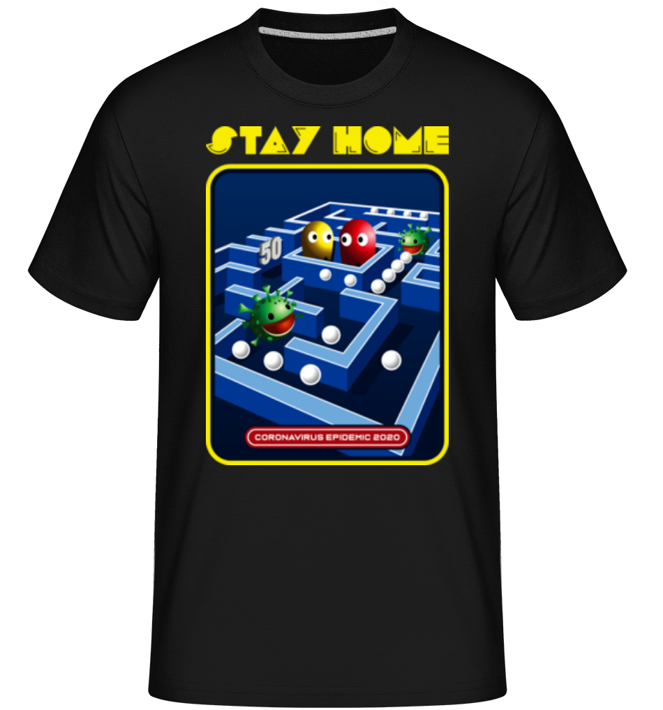 Aperçu: Stay Home -  T-Shirt Shirtinator homme - Noir - Devant