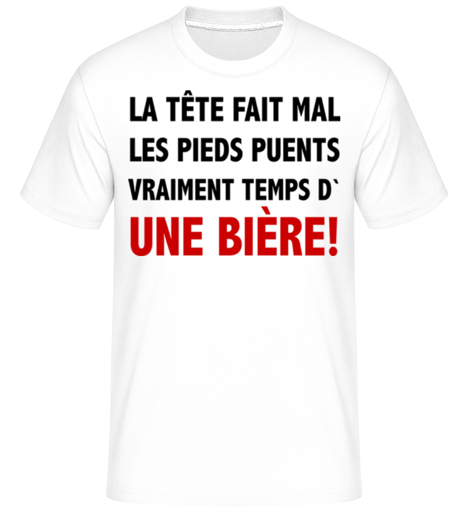 Aperçu: Temps D' Une Bière -  T-Shirt Shirtinator homme - Blanc - Devant