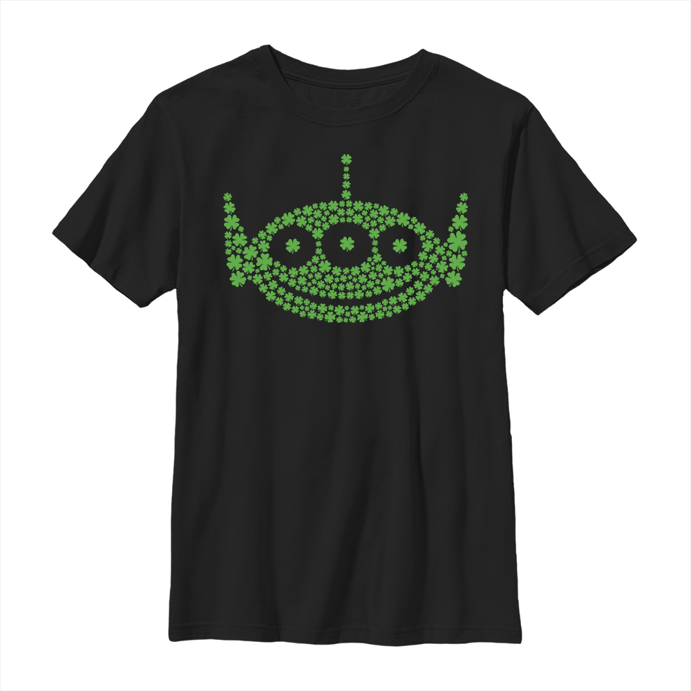 Aperçu: Pixar - Toy Story - Extraterrestres Cloverfield - Enfant T-shirt - Noir - Devant