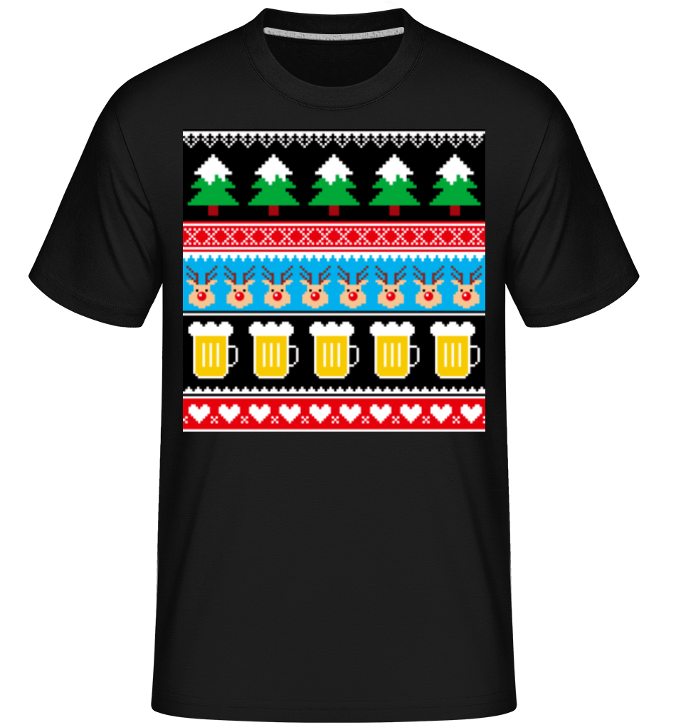 Aperçu: Ugly Christmas Symbols -  T-Shirt Shirtinator homme - Noir - Devant