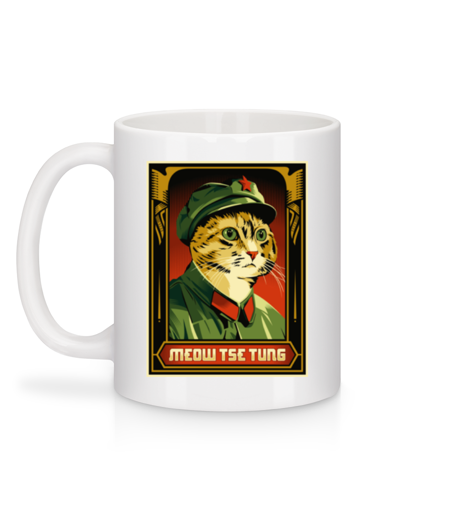 Meow Tse Tung - Mug en céramique blanc - Blanc - Derrière