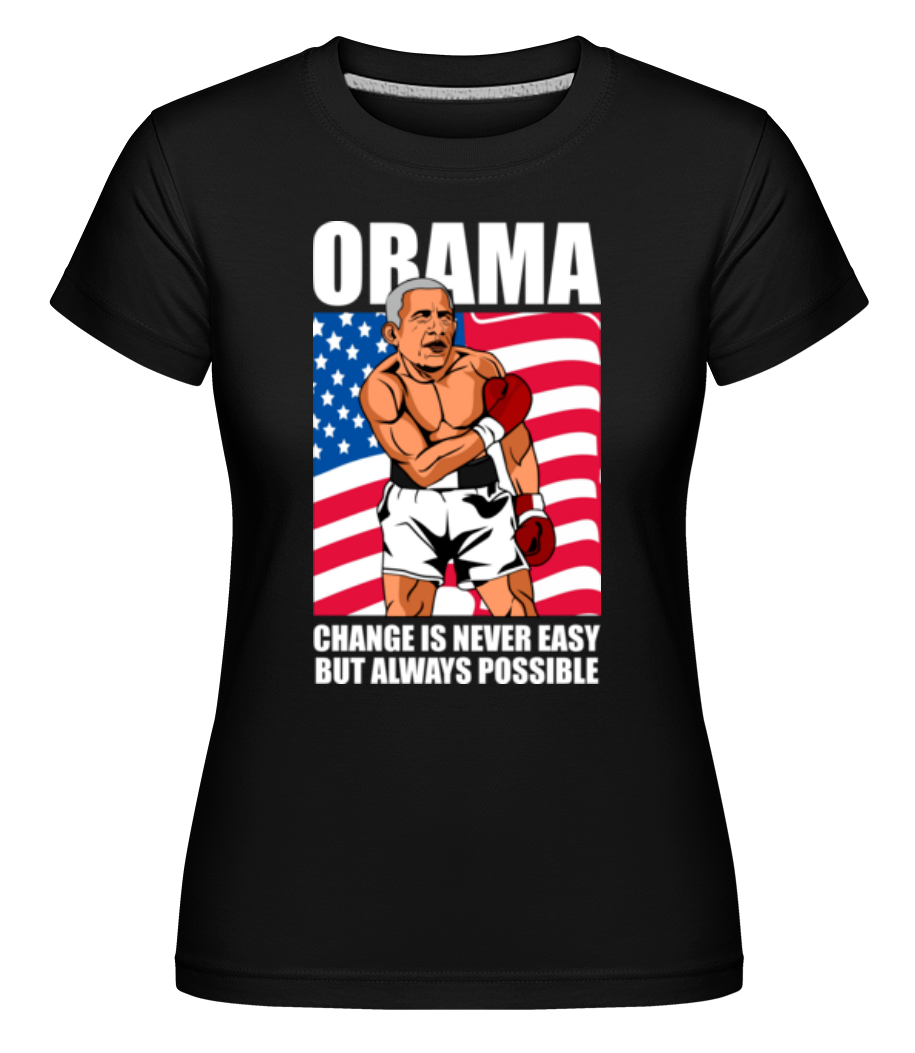 Aperçu: Obama -  T-shirt Shirtinator femme - Noir - Devant