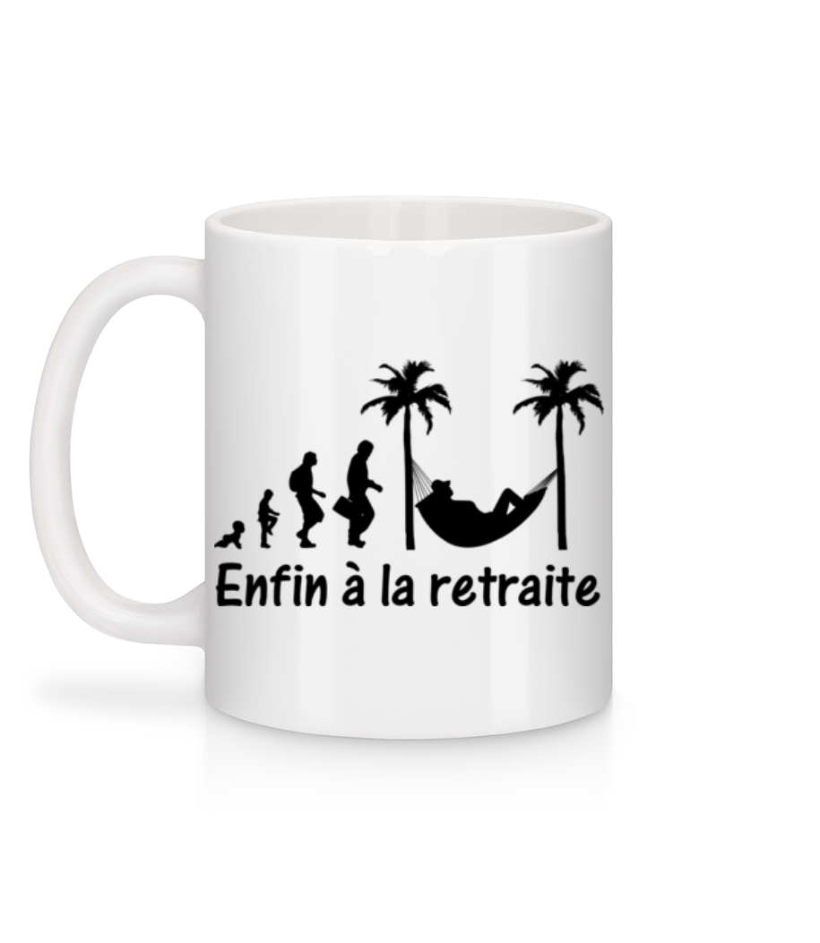 Enfin À La Retraite - Mug en céramique blanc - Blanc - Derrière