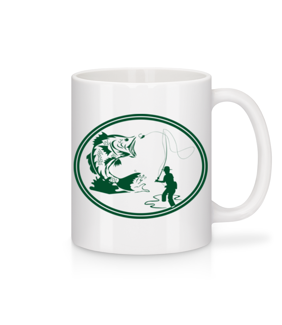 Fishing Icon Green · Mug en céramique blanc