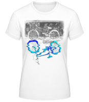 Bicycle Puddle - Women's Basic T-Shirt - White - Front Bicycle Puddle - Women's Basic T-Shirt - White - Front