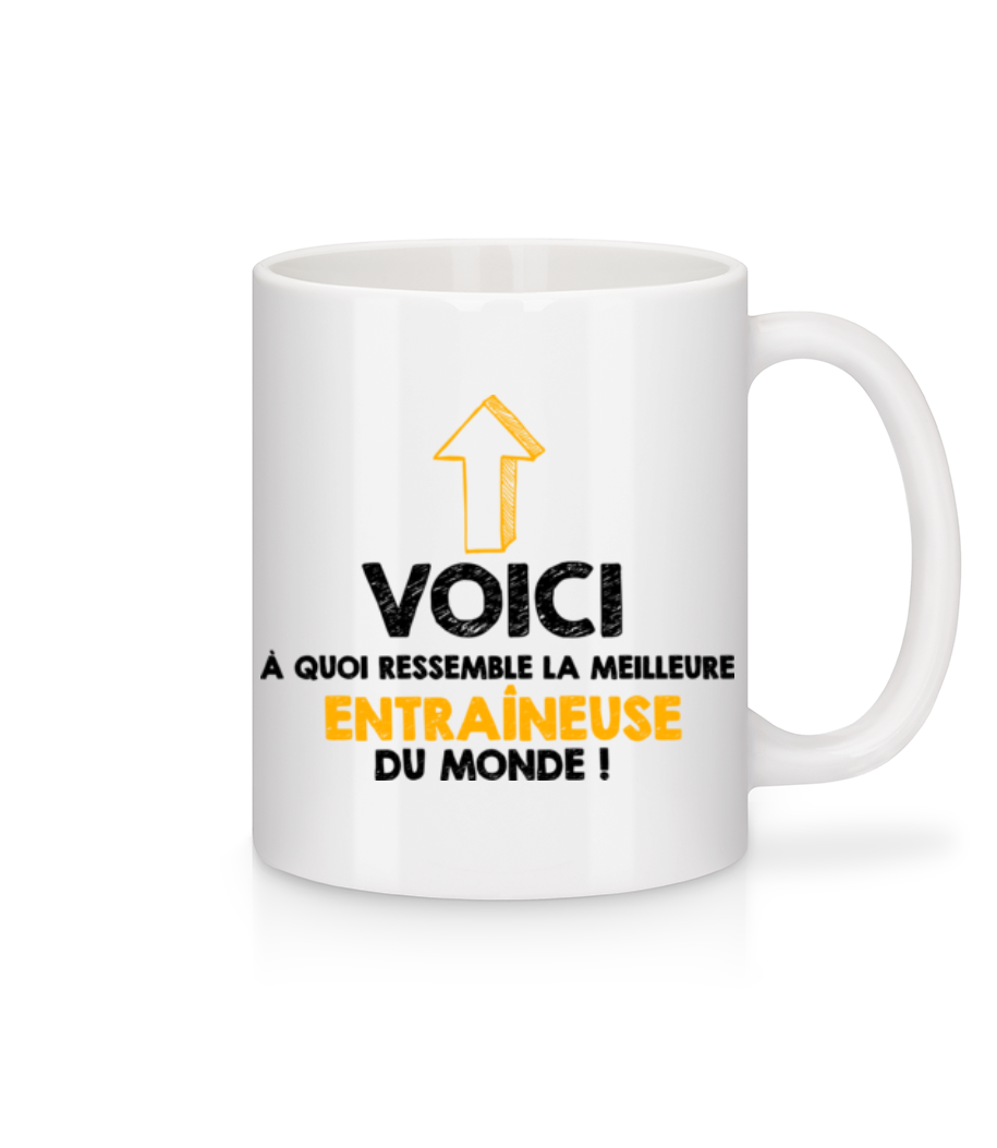 La Meilleure Entraineuse Du Monde · Mug en céramique blanc