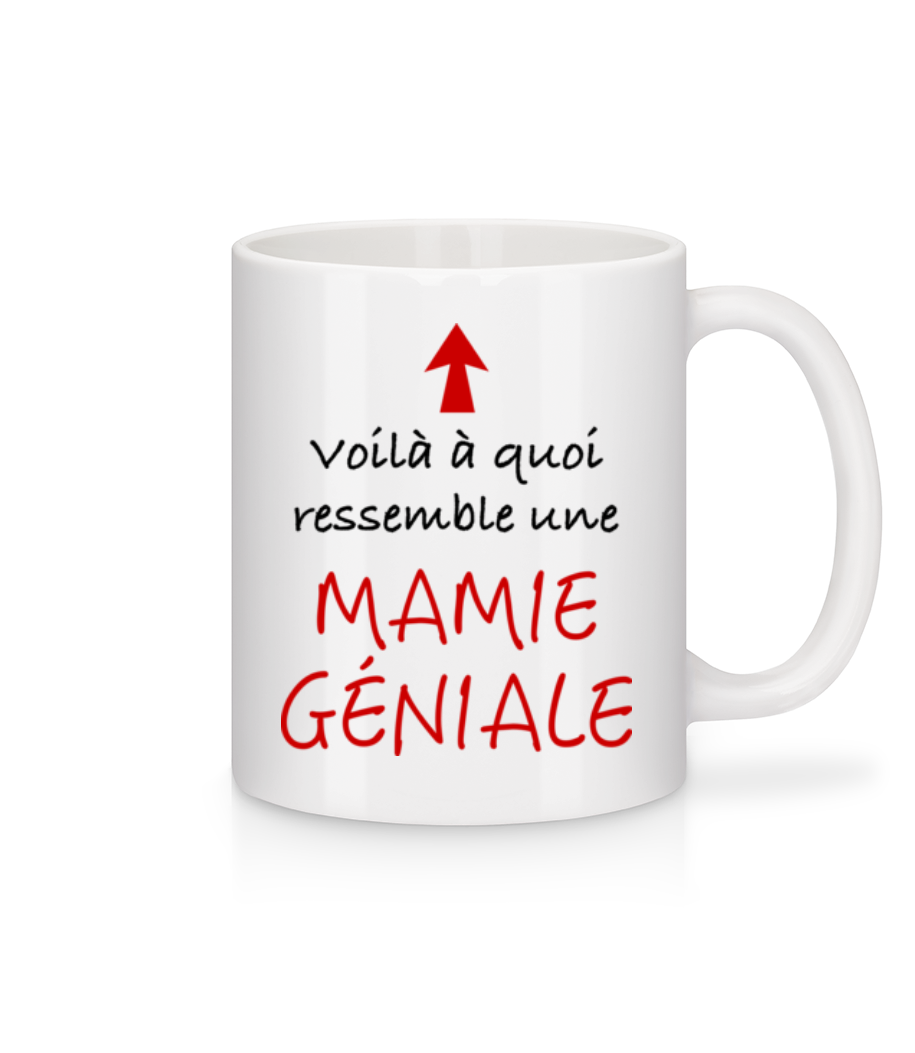 Mamie Géniale · Mug en céramique blanc