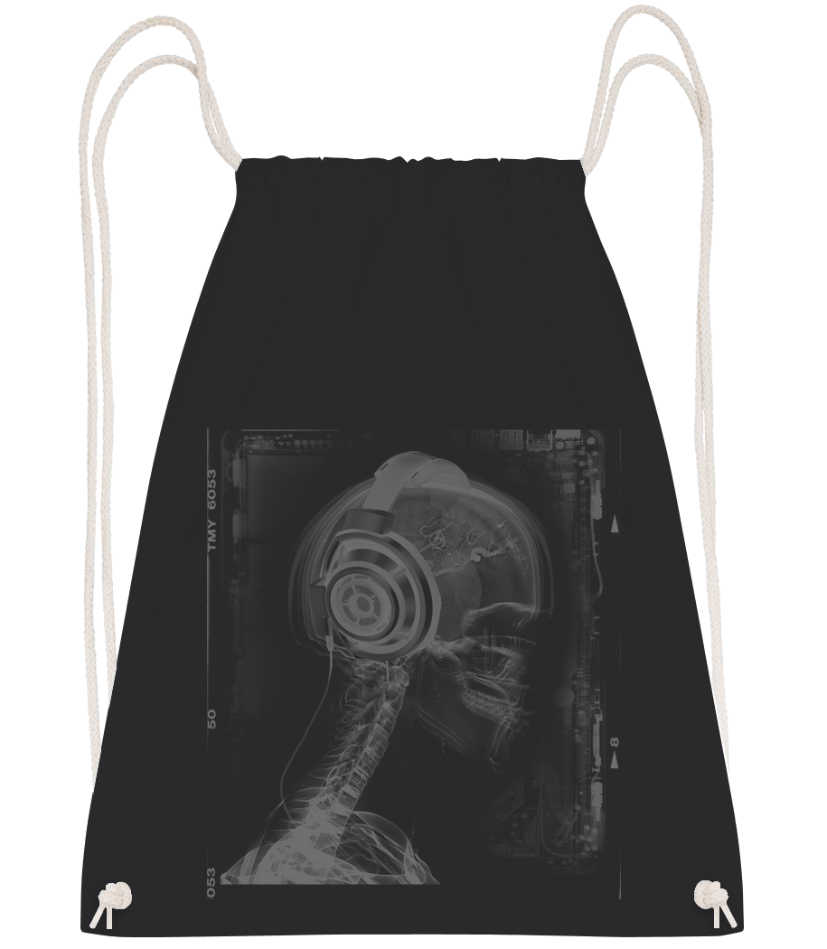 Musique Squelette - Sac à dos Drawstring - Noir - Vorn