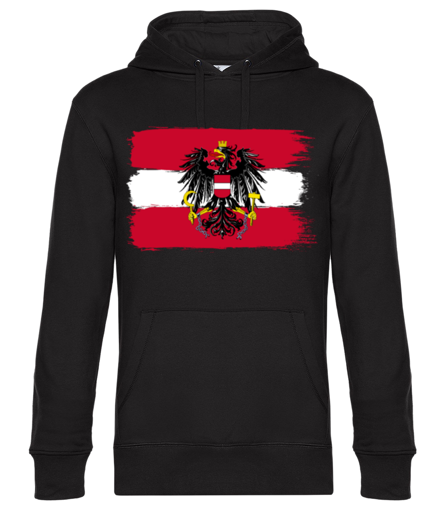 Aperçu: Drapeau Autriche - Sweat à capuche premium Unisexe - Noir - Devant