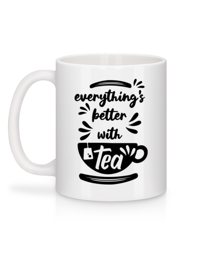 Aperçu: Better With Tea - Mug en céramique blanc - Blanc - Derrière