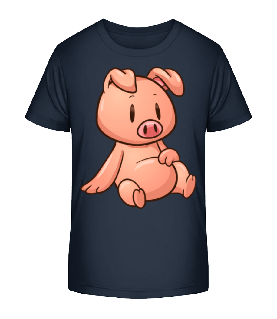 Schweinchen Sitzend Comic · Kinder Bio T-Shirt Stanley Stella 2.0