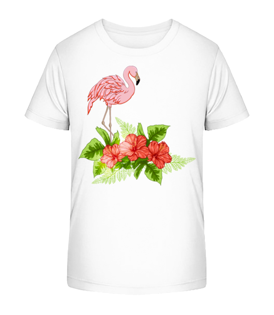Aperçu: Flamingo In Paradise - T-shirt bio Enfant Stanley Stella 2.0 - Blanc - Devant