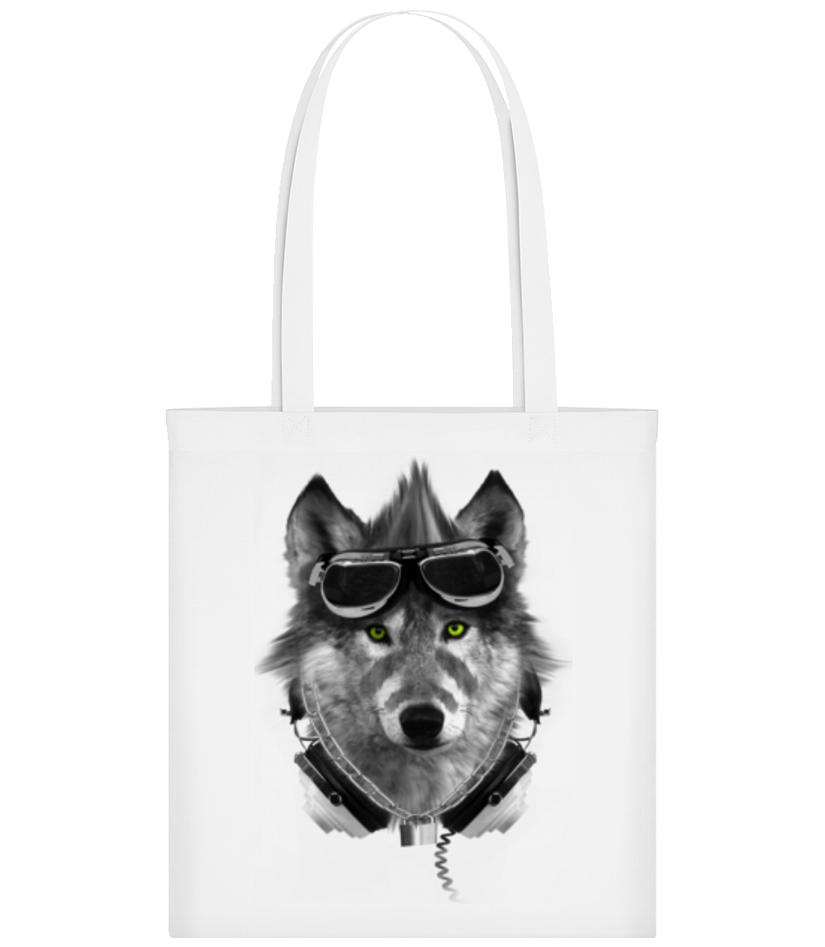 Aperçu: Motard Loup - Tote Bag - Blanc - Devant