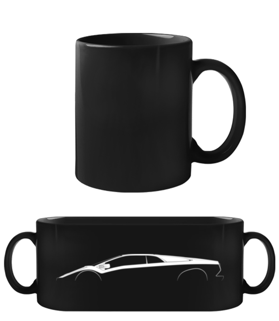 'Lamborghini Diablo' Silhouette · Tasse Noire