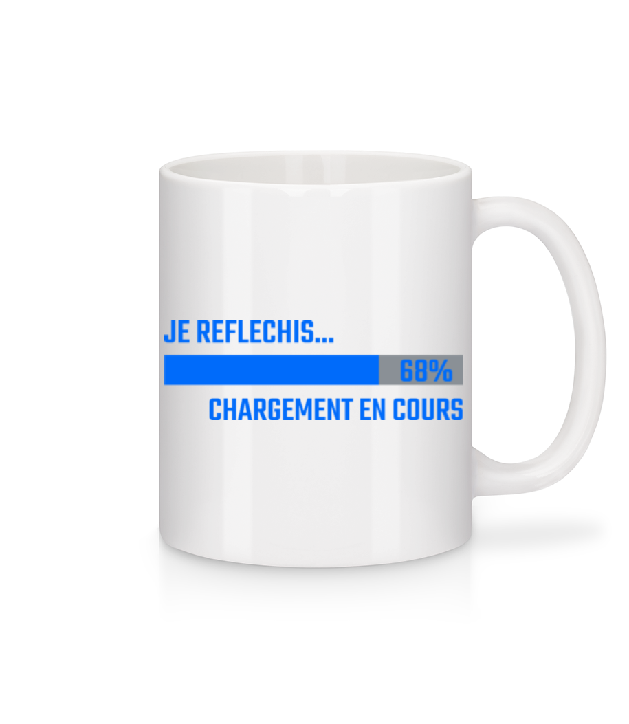 Je Reflechis Chargement · Mug en céramique blanc