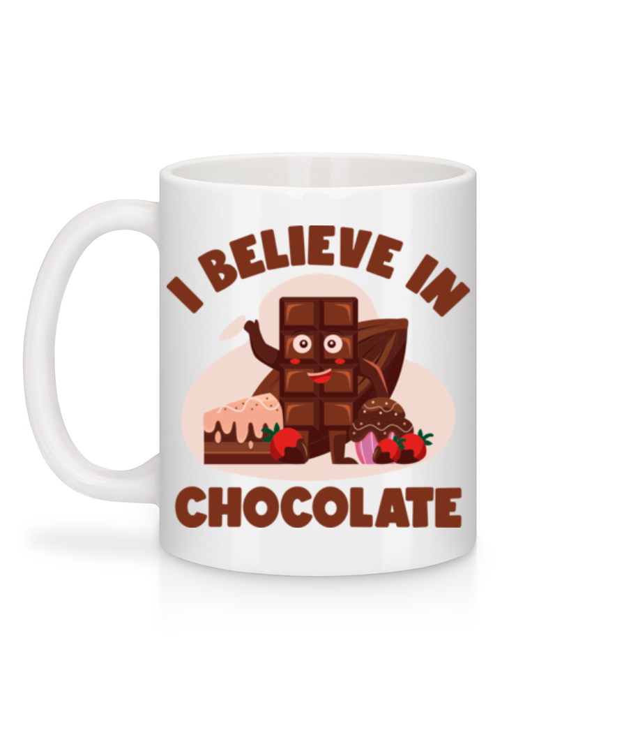 Vorschau: I Believe In Chocolate - Tasse - Weiß - Hinten