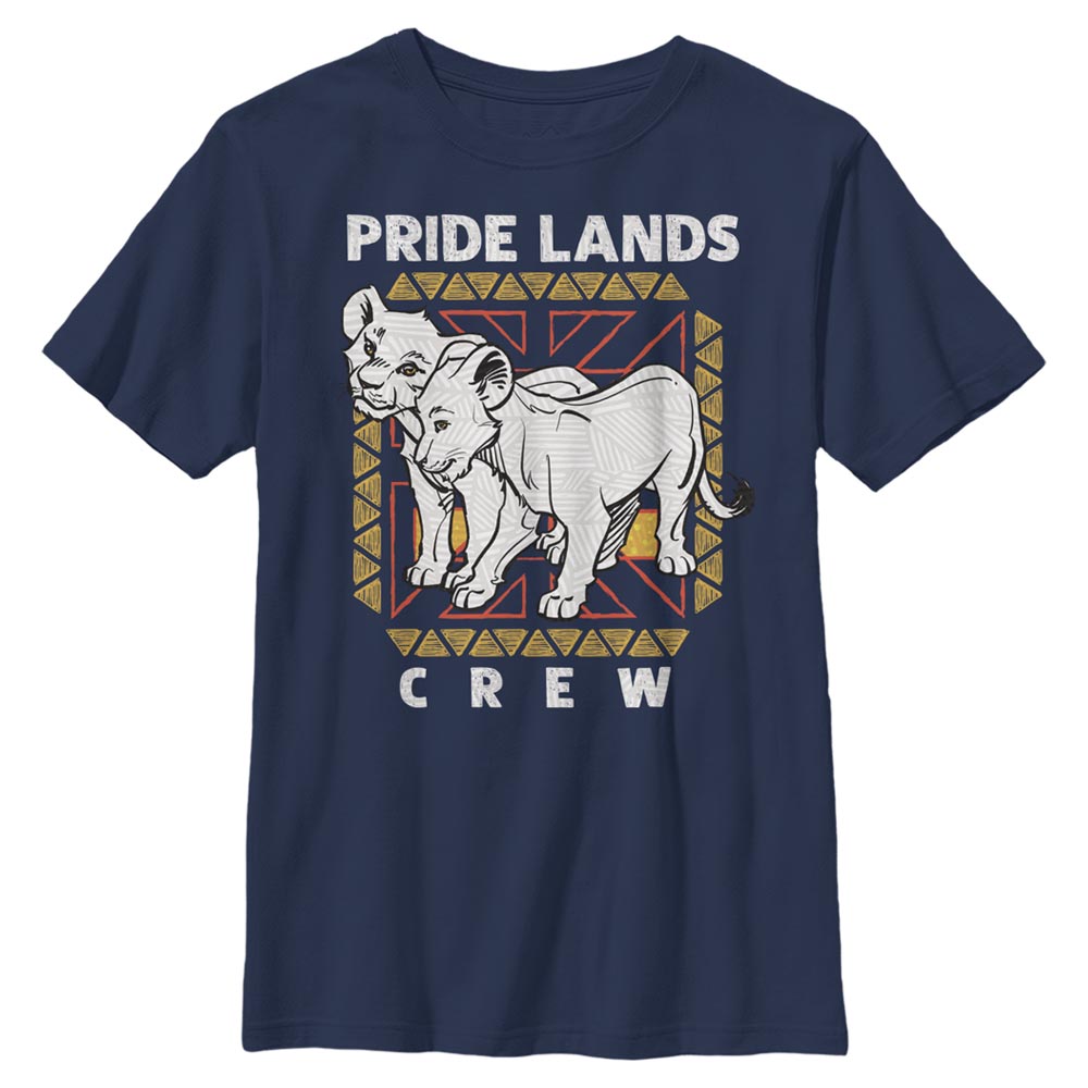 Aperçu: Disney - Le Roi lion - Simba & Nala Pride Lands Crew - Enfant T-shirt - Bleu marine - Devant