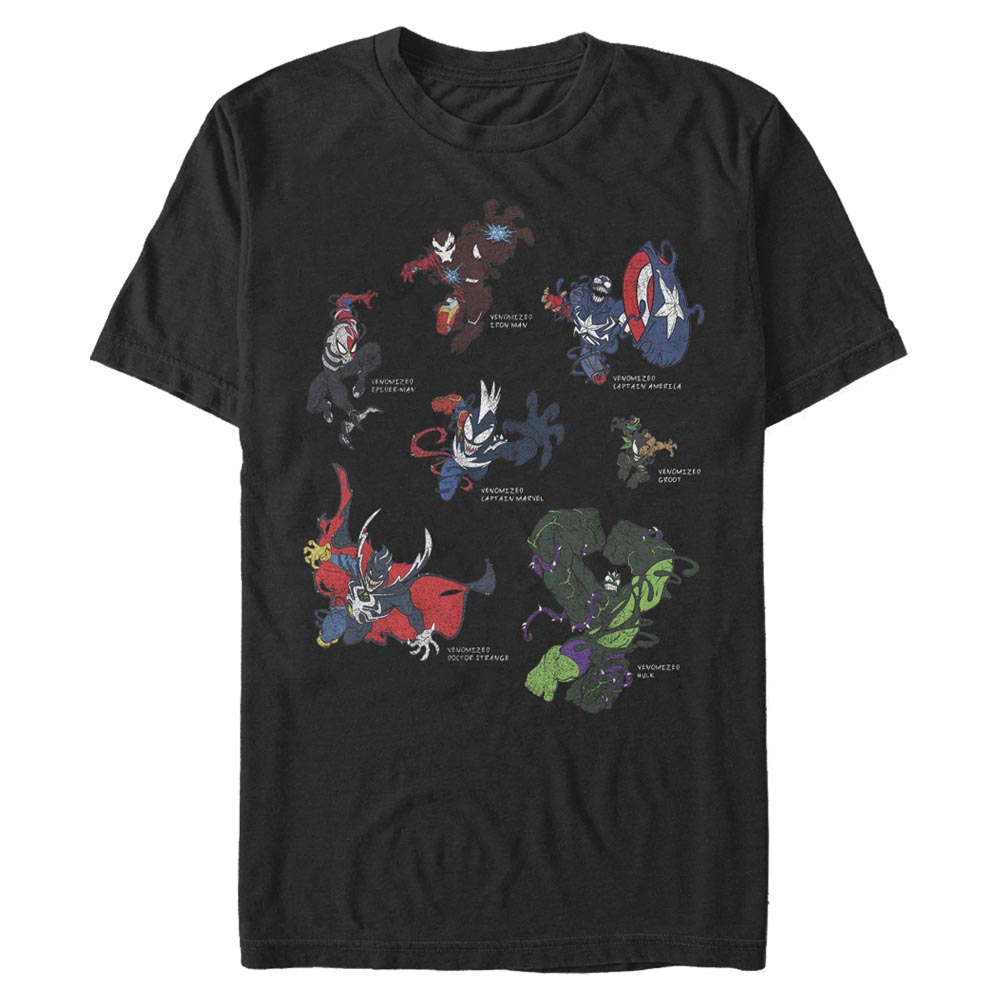 Aperçu: Marvel - Skupina Venomized Heros - Homme T-shirt - Noir - Devant