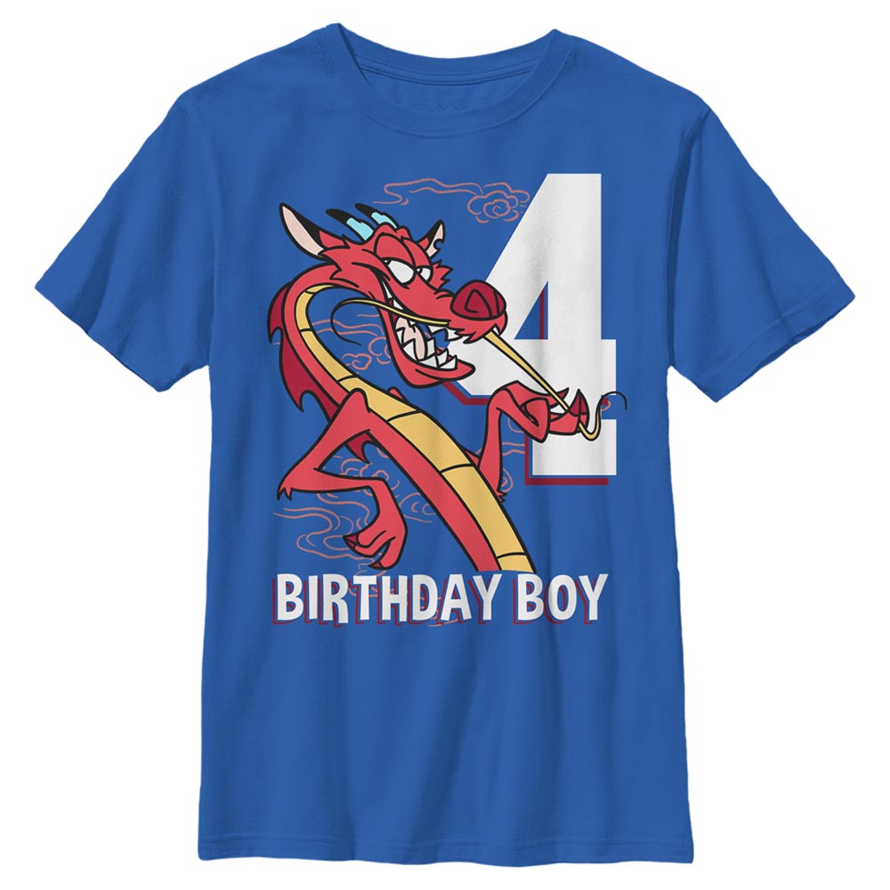 Disney - Mulan - Mushu Four - Enfant T-shirt - Bleu royal - Devant