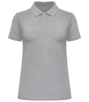 Frauen Poloshirt Slim Fit - Grau meliert - Vorne
