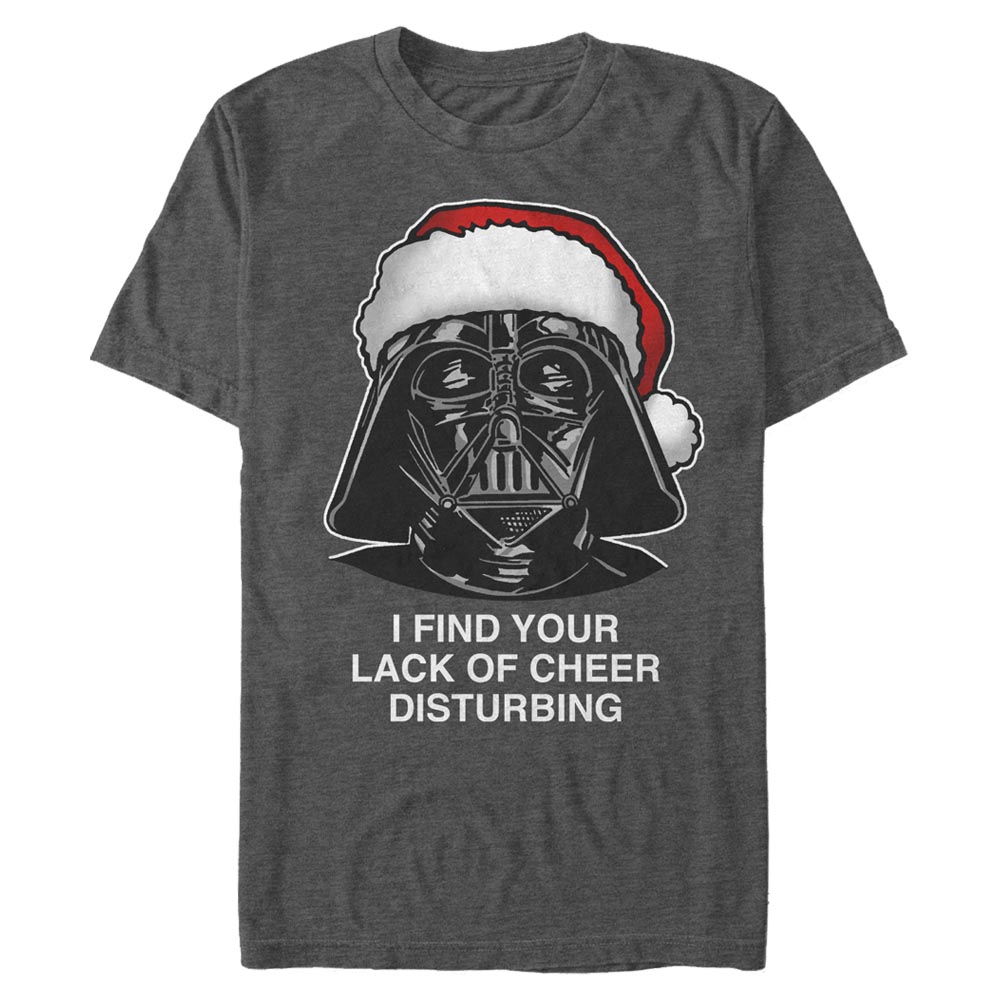Vorschau: Star Wars - Darth Vader Lack of Cheer - Weihnachten - Männer T-Shirt - Anthrazit meliert - Vorne
